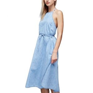 GAP 1969 Light-wash wrap halter dress